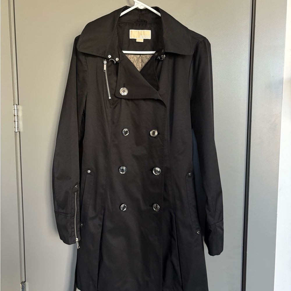 Michael Kors Black Double-Breasted Trench Coat